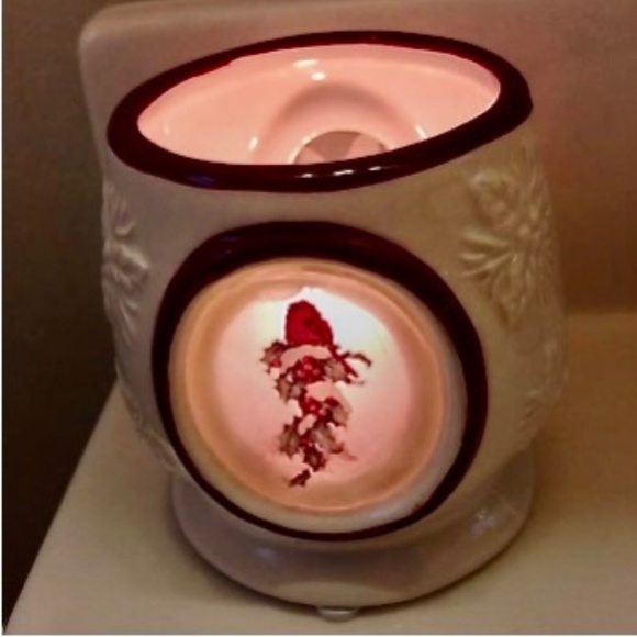 🎄SALE See-Thru Window Red Cardinal Ceramic Candle Holder NEW, votive tealight - Picture 2 of 5